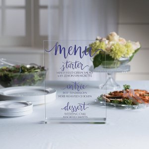 Personalized Clear Acrylic Menu Sign (1 Piece(s))