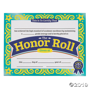 Honor Roll Certificates - 180 Pc.