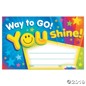 Way to Go! You Shine! Award Certificates (1 Unit(s))