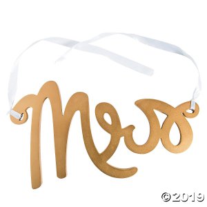 Mrs. Gold Calligraphy Chair Sign (1 Piece(s))