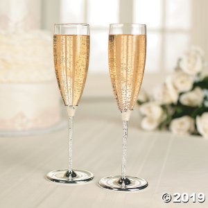 Crystalline Champagne Toasting Flutes (1 Pair)