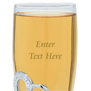 Stacked Heart Personalized Wedding Champagne Flute (1 Set(s))