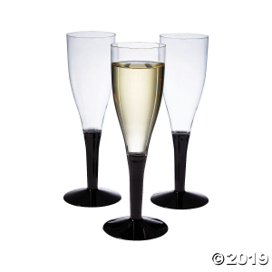 Black Stem Clear Champagne Flutes (10 Piece(s)) Black Stem Clear Champagne Flutes (10 Piece(s))
