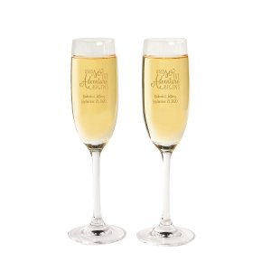 Personalized Adventure Wedding Champagne Flutes (1 Set(s))