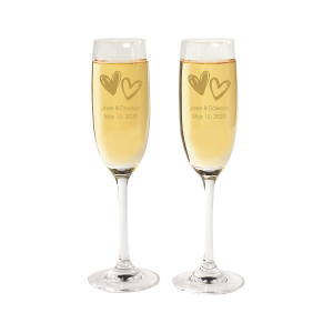 Personalized Hearts Champagne Flutes (1 Set(s))