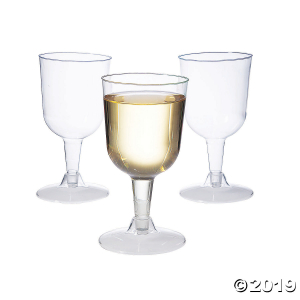 Clear Two-Piece Plastic Wine Glasses - 20 Pc. Clear Two-Piece Plastic Wine Glasses - 20 Pc.
