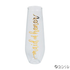 Gold Foil Maid of Honor Stemless Champagne Glass (1 Piece(s))