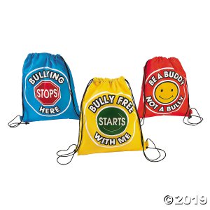 Medium Anti-Bullying Drawstring Bags (Per Dozen)