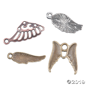 Vintage Angel Wing Charms (Per Dozen)