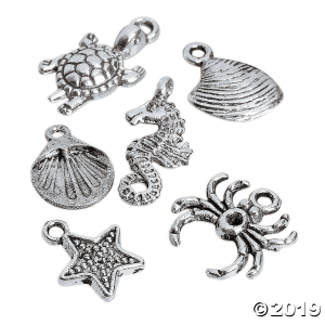 Silvertone By the Sea Charms (Per Dozen)