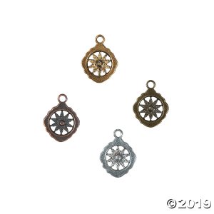 Antique Flower Medallion Charms (Per Dozen)