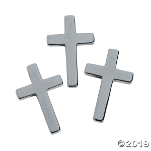Hematite Cross Pendant (Per Dozen)