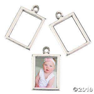 Silvertone Frame Charms (Per Dozen)