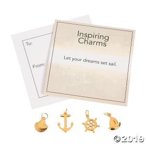 Inspiring Goldtone Nautical Charms with Inspirational Tag (30 Piece(s))