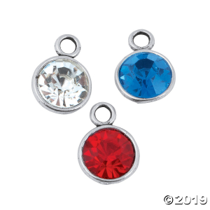 Patriotic Rhinestone Charms (Per Dozen)