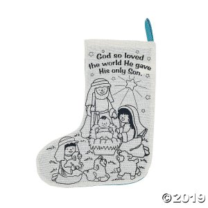 Color Your Own Nativity Christmas Stockings (Makes 12)