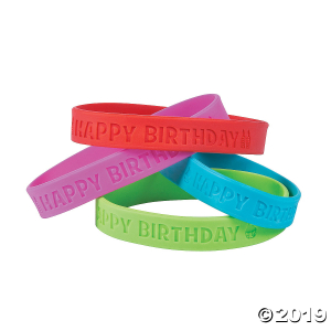 Happy Birthday Rubber Bracelets (24 Piece(s))