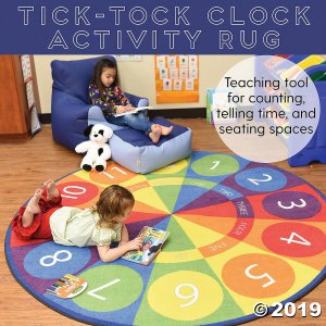 Tick-Tock Clock Activity Rug - 6ft Round (1 Unit(s))