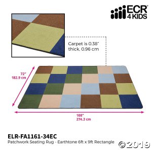 Patchwork Seating Rug - Earthtone 6ft x 9ft Rectangle (1 Unit(s))