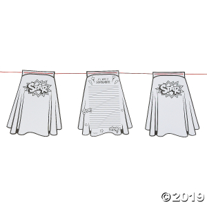 Color Your Own Superhero Cape Paper Pennant Banner (30 Piece(s))