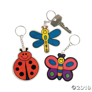 DIY Unfinished Wood Bug Key Chains (Per Dozen)