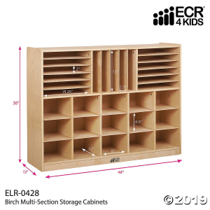 Multi-Section Storage Cabinet with 15 Bins - Clear (1 Unit(s))