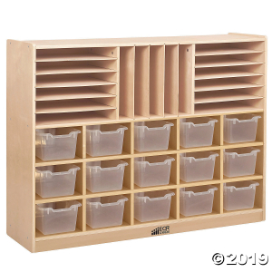 Multi-Section Storage Cabinet with 15 Bins - Clear (1 Unit(s))