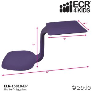 ECR4Kids The Surf Portable Lap Desk - 10 Pack, Eggplant (10 Unit(s))
