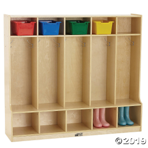 ECR4Kids 5-Section Locker with Bench and Storage Shelves (1 Unit(s))