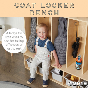 Birch Streamline 3-Section Toddler Coat Locker with Bench (1 Unit(s))