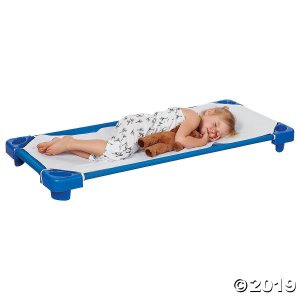 Stackable Kiddie Cot Standard with Sheet Ready-to-Assemble - Blue - 6PK (6 Unit(s))