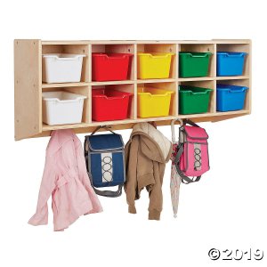 10-Section Birch Hanging Coat Locker with Bins - Assorted (1 Unit(s))