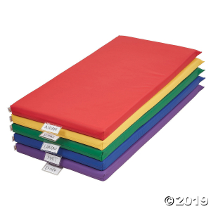ECR4Kids 2" Thick Rainbow Rest Nap Mats with Name Tag Holder, Assorted (5-Pack) (1 Unit(s))
