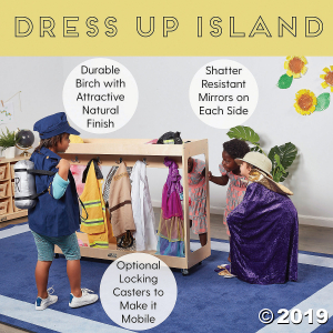 ECR4Kids Play Dress-Up Island with Coat Hooks and Mirrors (1 Unit(s))