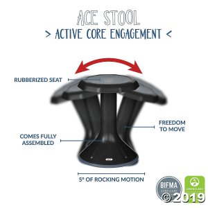 ECR4Kids ACE Active Core Engagement Wobble Stool for Kids, 20, Black (1 Unit(s))