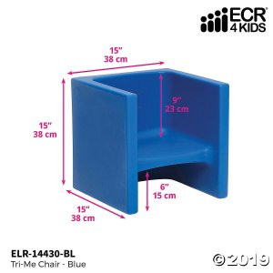 Portable Indoor/Outdoor Play Seat or Table for Kids and Toddlers Blue ECR4Kids Tri-Me 3-in-1 Cube Chair 