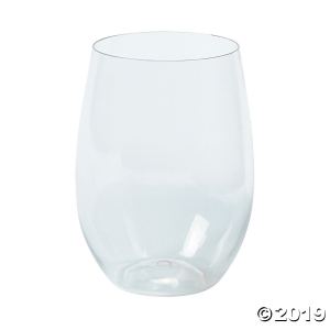 Clear Stemless Plastic Wine Glasses (Per Dozen) Clear Stemless Plastic Wine Glasses (Per Dozen)
