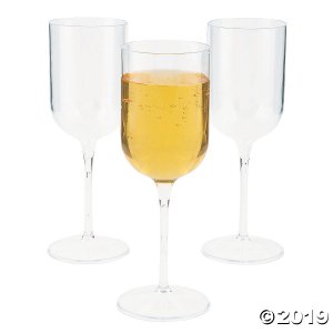 Clear Premium Plastic Wine Glasses - 25 Pc.