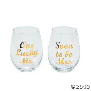 One Lucky Mr./Soon to be Mrs. Stemless Wine Glasses (1 Set(s))