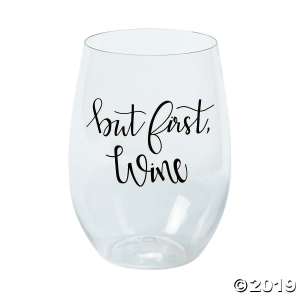 But First Wine Stemless Plastic Glasses (6 Piece(s))