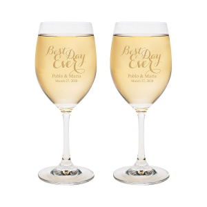 Personalized Best Day Ever Wine Glasses (1 Set(s))