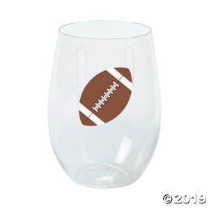 Football Stemless Plastic Wine Glasses (6 Piece(s))
