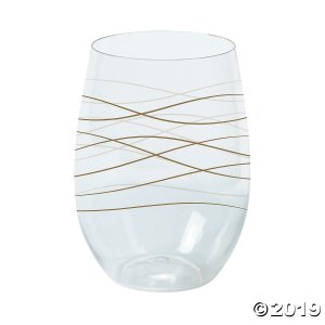 Wavy Stemless Plastic Wine Glasses (6 Piece(s))