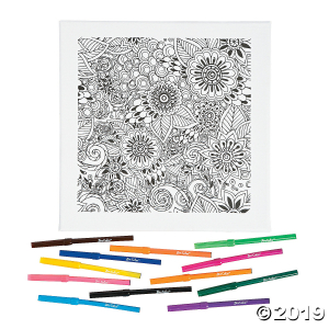 Floral Coloring Canvas Kit (1 Set(s))