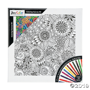 Floral Coloring Canvas Kit (1 Set(s))