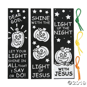 Color Your Own Fuzzy Christian Pumpkin Bookmarks (Per Dozen)