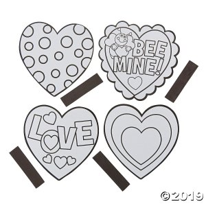 Color Your Own Heart Magnet Craft Kit (Makes 12)