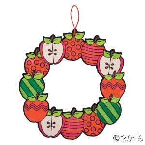 Color Your Own Fuzzy Apple Wreaths (Per Dozen)