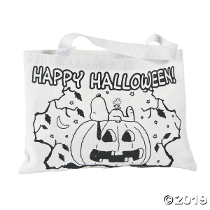 Color Your Own Peanuts® Halloween Medium Tote Bags (Per Dozen)