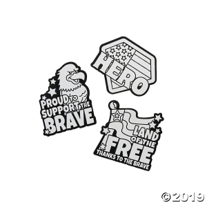 Color Your Own Military Service Fuzzy Magnets (Per Dozen)
